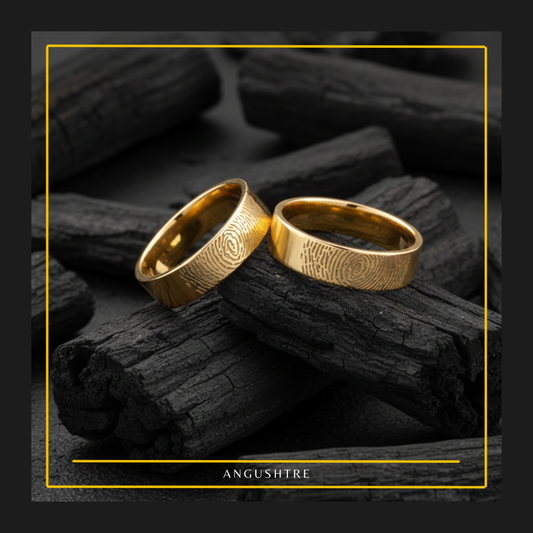 Pair Of His & Her Fingerprint Promise Rings