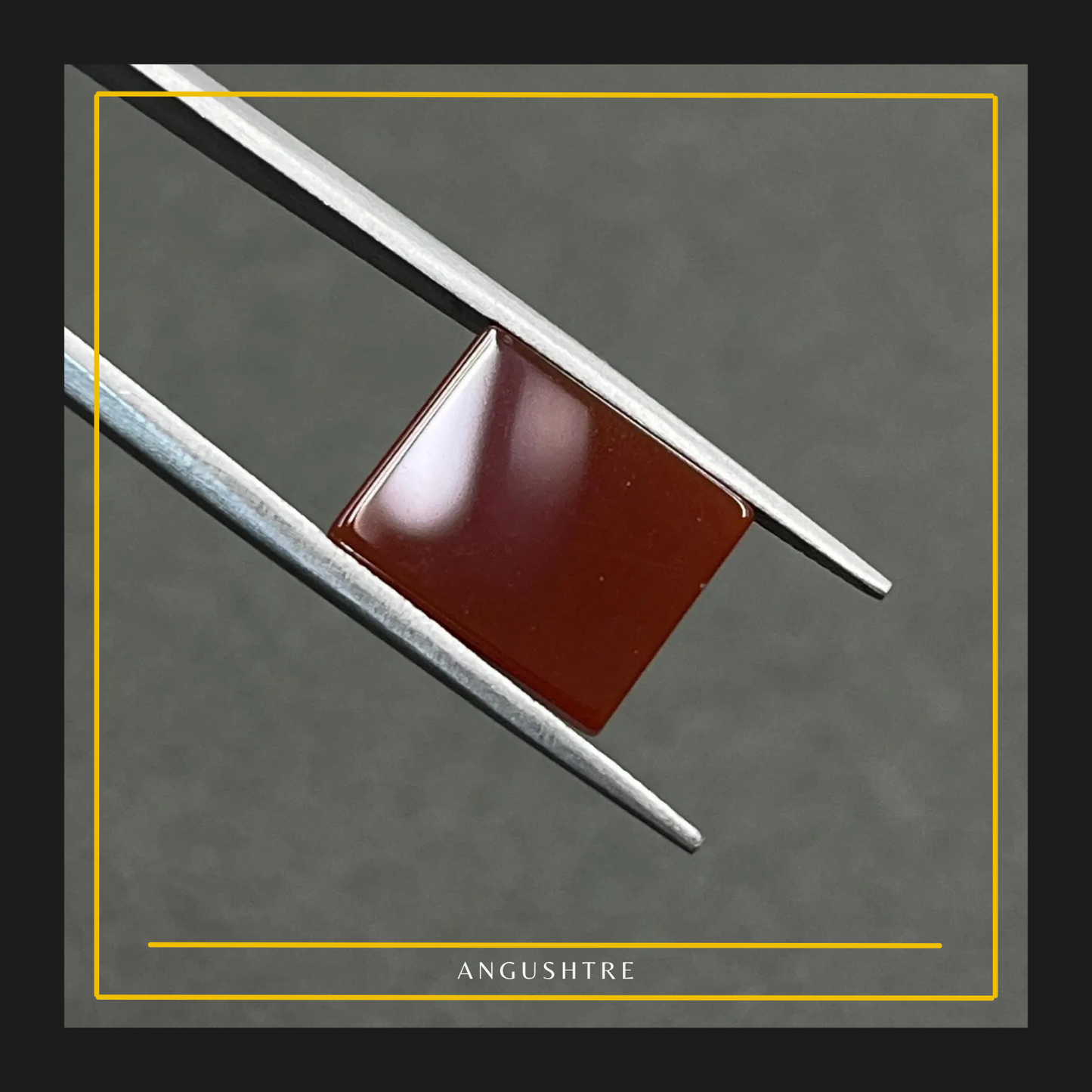 Square Plate Shape Natural Brown Yumnī Aqeeq  Premium