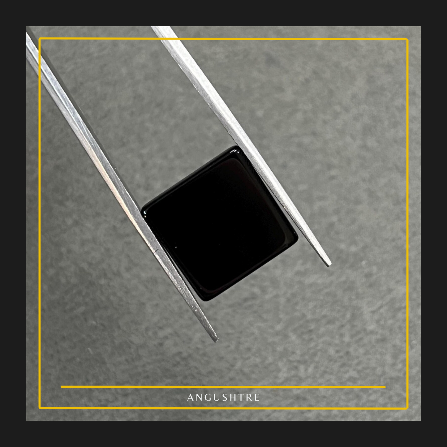 Natural Irani Black Aqeeq – Square Shape