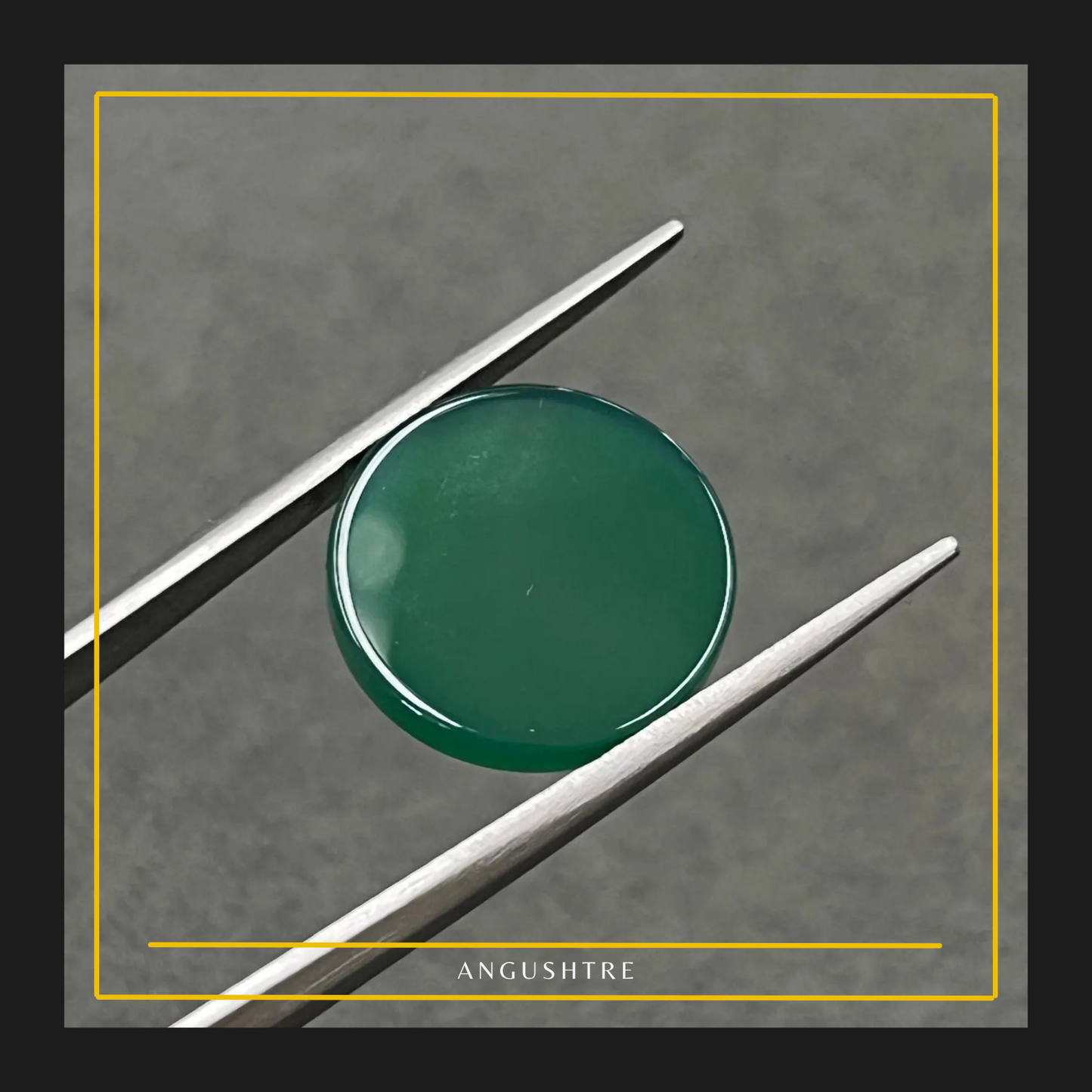 Natural Green Aqeeq Raza (Round Shape) – Premium Polished Gemstone