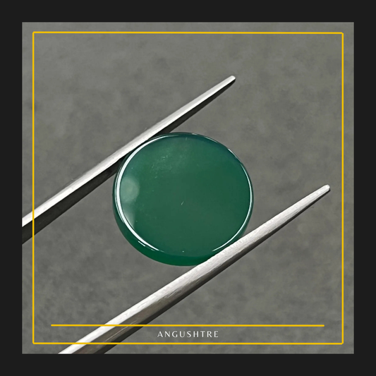 Natural Green Aqeeq Raza (Round Shape) – Premium Polished Gemstone