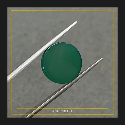 Natural Green Aqeeq Raza (Round Shape) – Premium Polished Gemstone