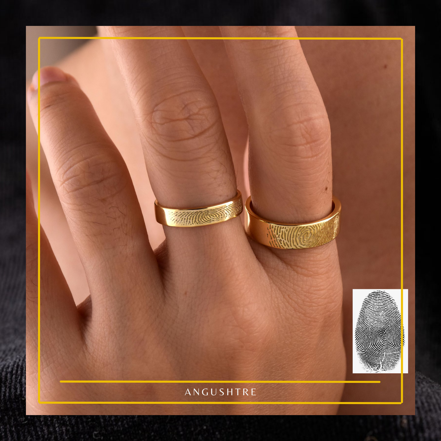 Pair Of His & Her Fingerprint Promise Rings (Copy)