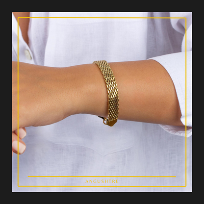 Gold Brick Mesh Bracelet