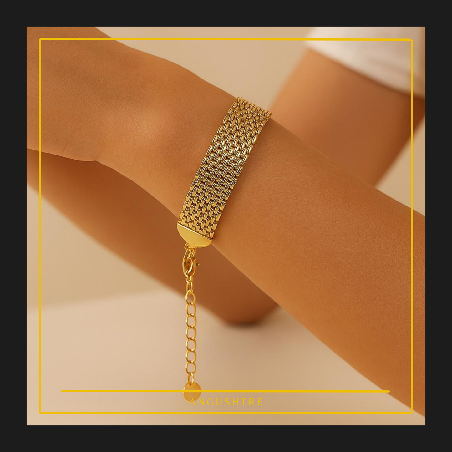 Gold Brick Mesh Bracelet