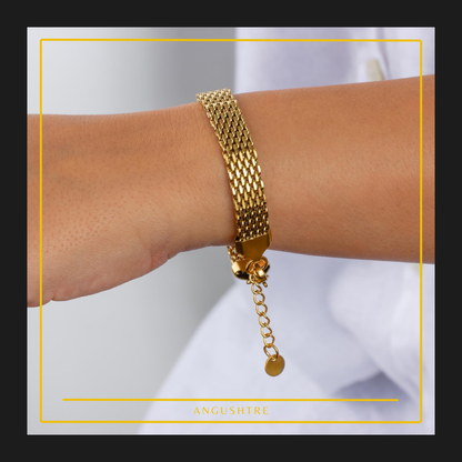 Gold Brick Mesh Bracelet