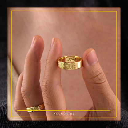 Pair Of His & Her Fingerprint Promise Rings (Copy)