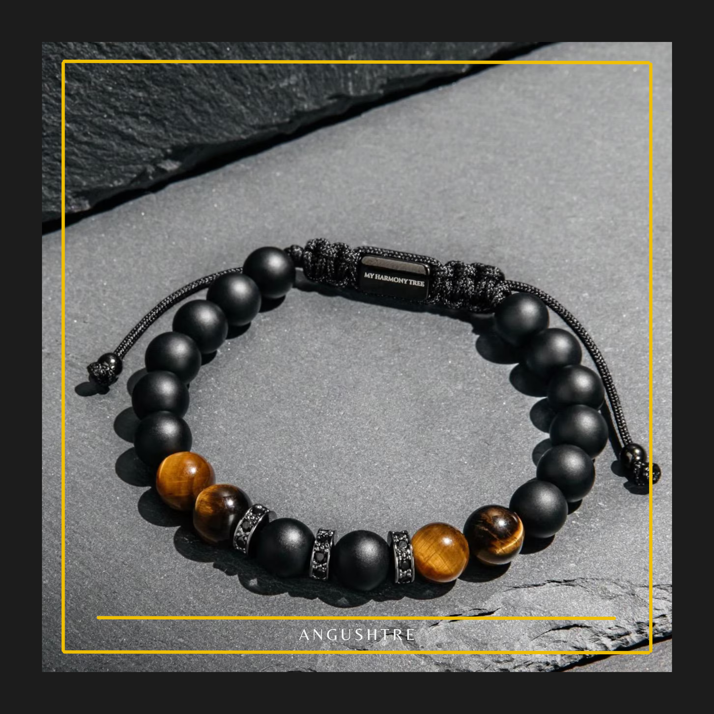 Men’s Onyx & Tiger Eye Beaded Bracelet – Strength. Balance. Power.