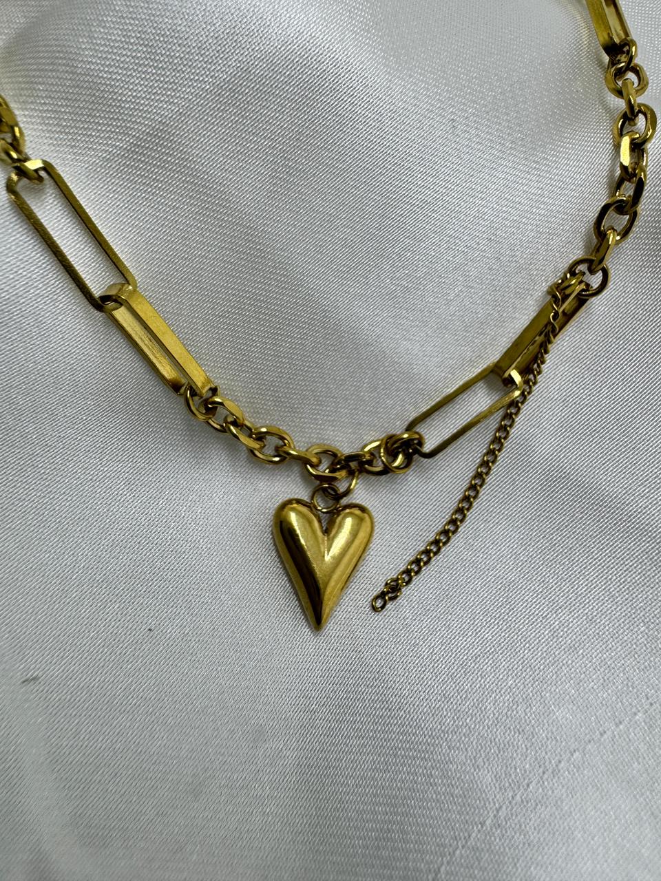 18k Gold Plated Stainless Steel Heart Bracelet