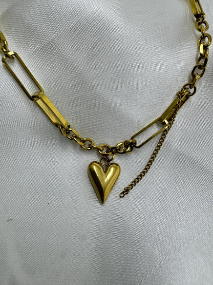 18k Gold Plated Stainless Steel Heart Bracelet