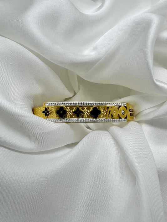 Gold Plated Monogram Bangle